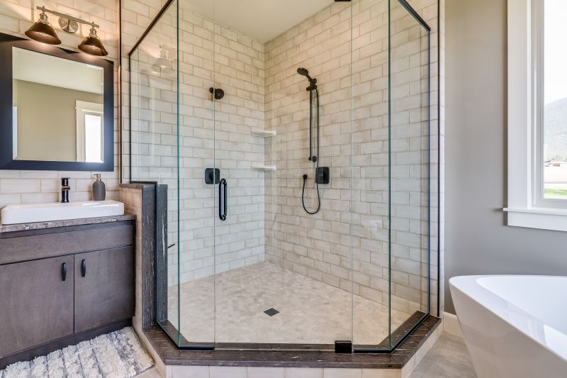 Open Concept Shower with Glass Walls